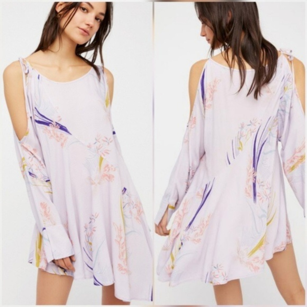 Free People Clear Skies Tunic Dress Lilac NWT